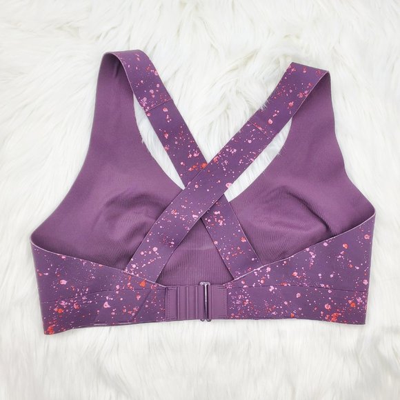 NWOT Athleta Purple Splatter Reversible Sports Bra - Picture 5 of 8